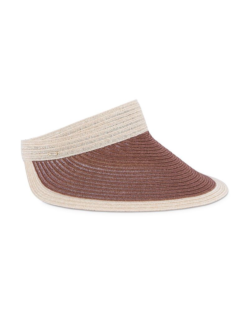 ユージニアキム レディース アクセサリー 帽子 Eugenia Kim Trixie Packable Visor Natural/Chocolate チョコレート|ReVida 店