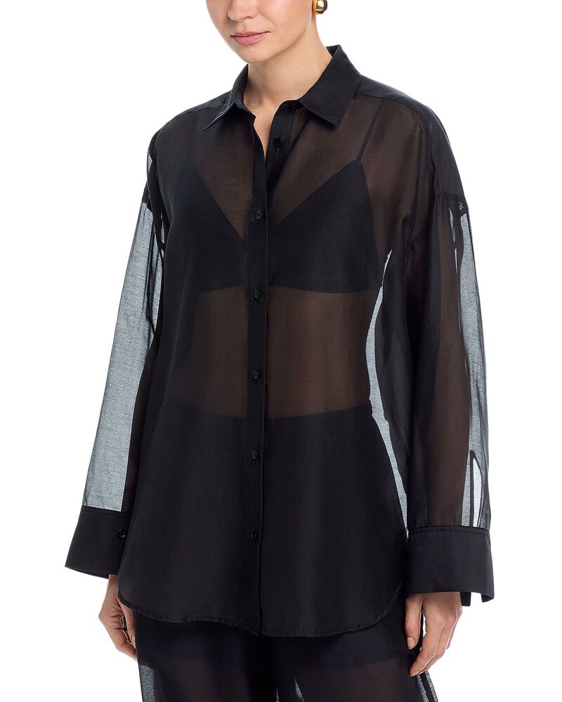 バイマレンバーガー レディース トップス プルオーバー By Malene Birger Derrisoft Organza Shirt Black 黒いこと