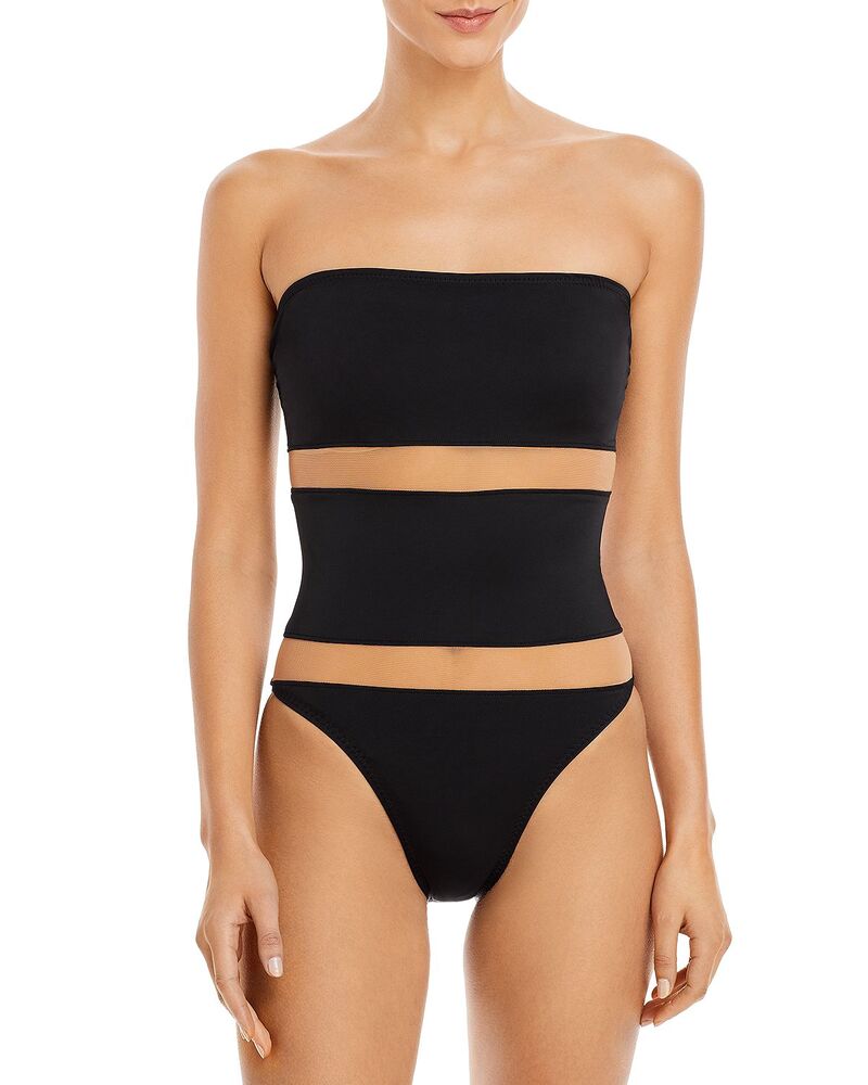 ノーマカマリ レディース 海水着 上下書き割り Norma Kamali Bishop One Piece Swimsuit Black/nude 黒いこと