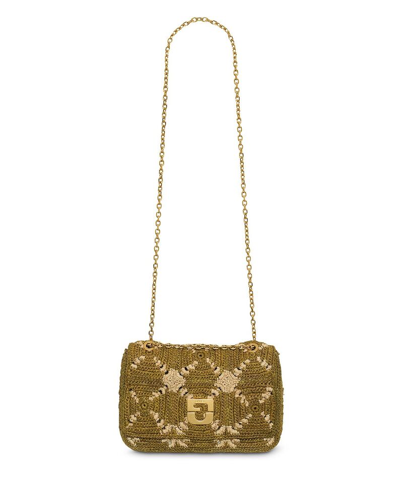 ジェラルド・ダレル レディース 御徒面子 Gerardarele Fanny Khaki Crochet Raffia Crossbody Khaki カーキ