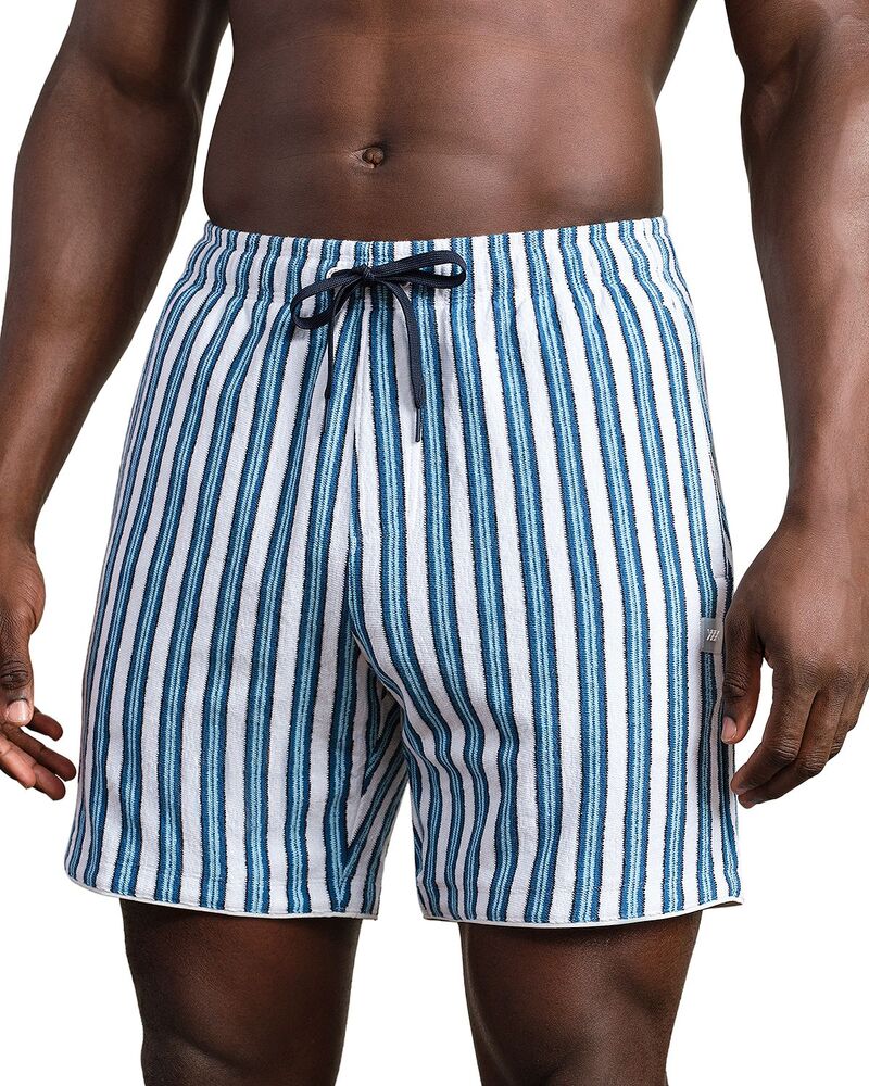 ローヌ メンズ ボトムス 二分の一ズボン下・さる股引き パイル 遊撃手ズボン下 Rhone 6 Sea Terry Shorts Ash Blue Vintage Stripe 木灰