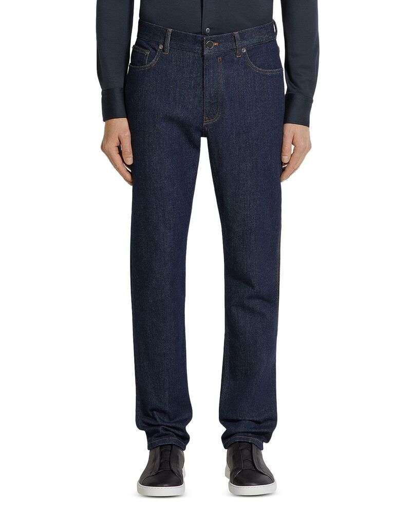 ゼニア メンズ ボトムス ジーンズズボン下 綿織物 デニム ZEGNA Stretch Cotton Roccia Jeans Dark Blue 青碧