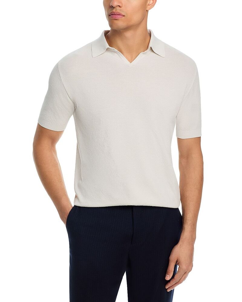 ボリオリ メンズ トップス スポーツシャツ 編み物 Boglioli Garment Dye Pique Knit Johnny Collar Polo Cream 皮膚軟化剤