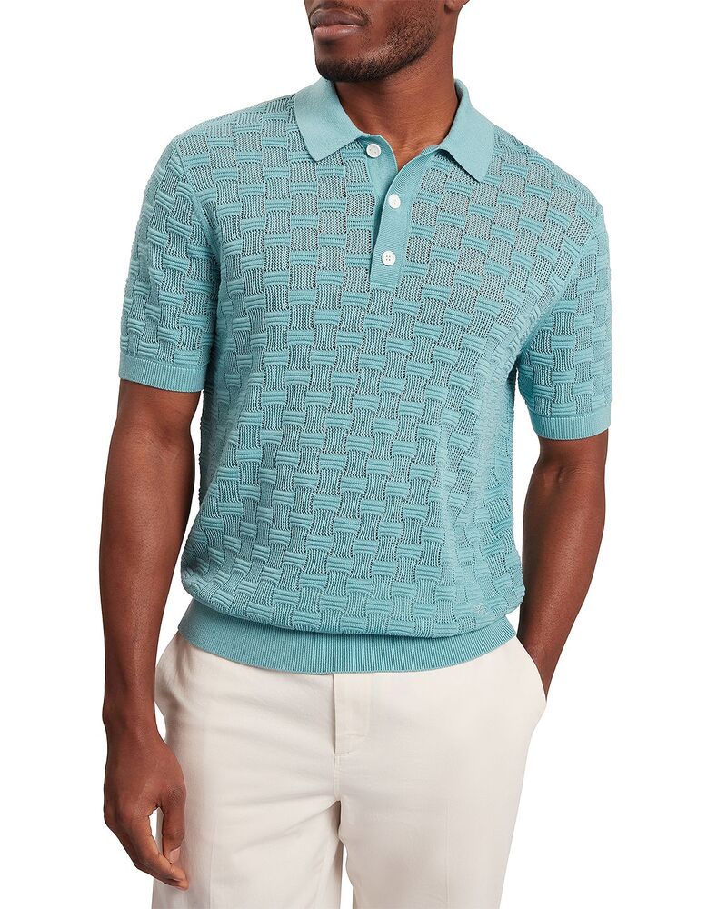 テッドベーカー メンズ トップス ポロシャツ Ted Baker Watters Textured Polo Shirturquoise ターコイズ｜ReVida 店