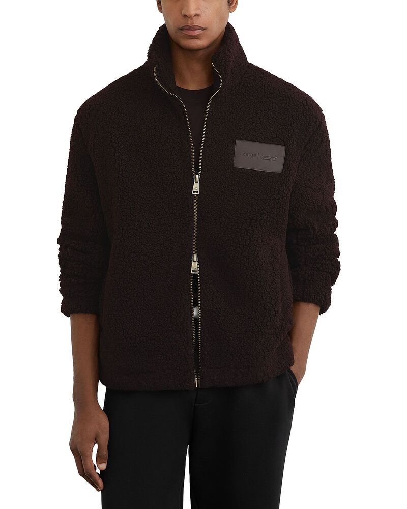 レイス メンズ アウター ジャケット・ブルゾン 刺繍 フリース REISS x McLaren Unisex Embroidered Motorsport Fleece Jacket Chocolate チョコレート|ReVida 店
