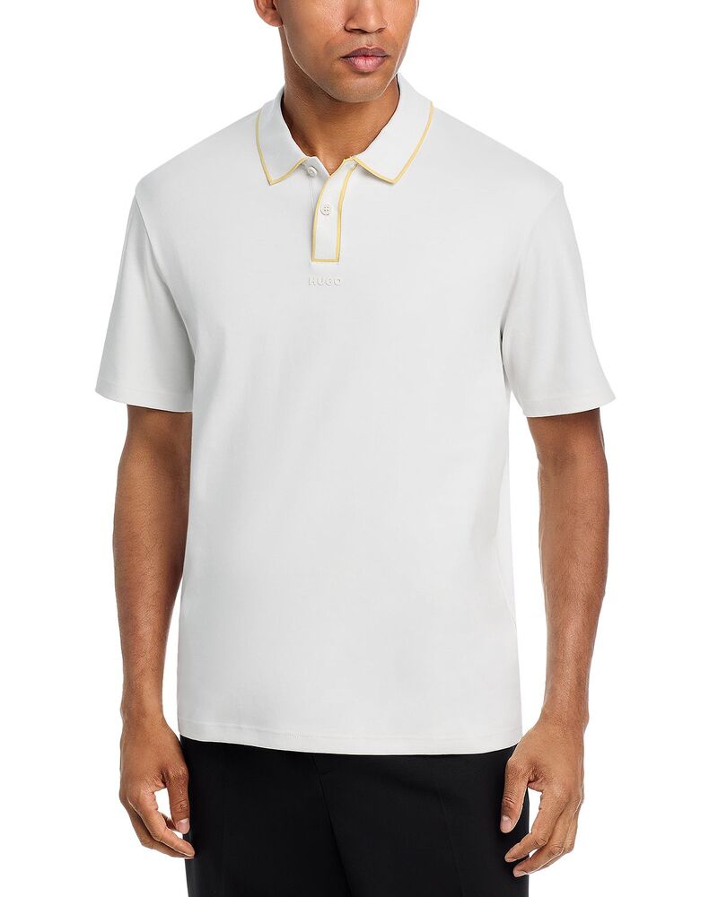 フューゴ メンズ トップス スポーツシャツ 伸び伸びする嵌まる HUGO Dalumo Relaxed Fit Polo Natural