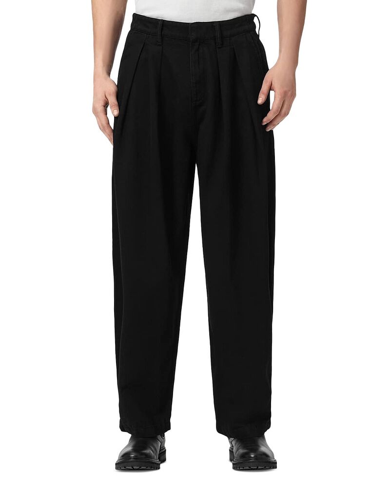 オールセインツ メンズ ボトムス 心地好いズボン下 伸び伸びする相応う ALLSAINTS Becco Relaxed Fitrousers Black 黒いこと