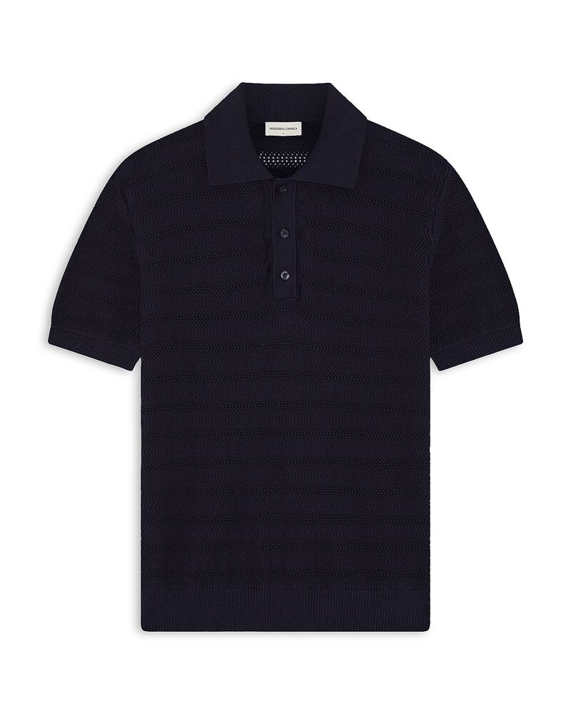 フレスコボールカリオカ メンズ トップス スポーツシャツ 綿織物 Frescobol Carioca VidalCotton Button Up Short Sleeve Polo Navy 米国海軍