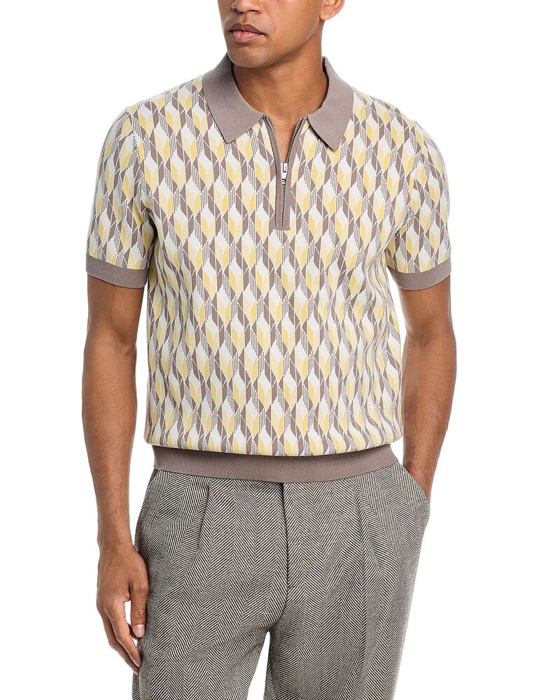 フューゴ メンズ トップス ポロシャツ レギュラーフィット HUGO Seomo Regular Fit Patterned Polo Shirt Open Misc｜ReVida 店