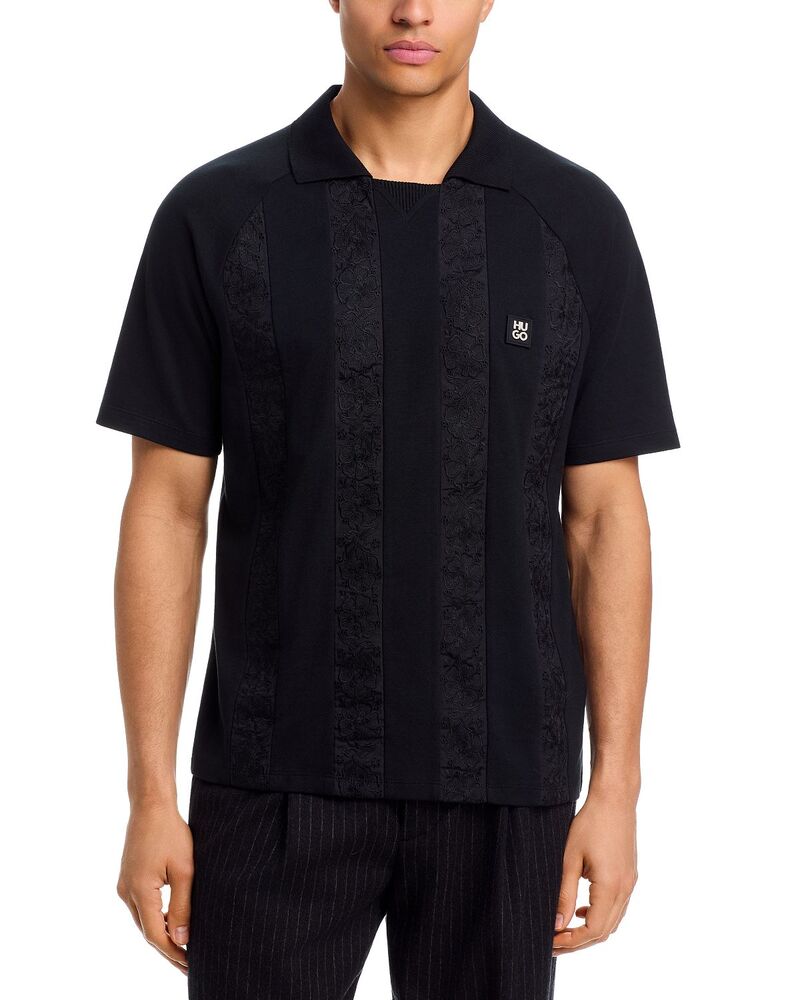 フューゴ メンズ トップス スポーツシャツ HUGO Dromostripe Polo Shirt Black 黒いこと
