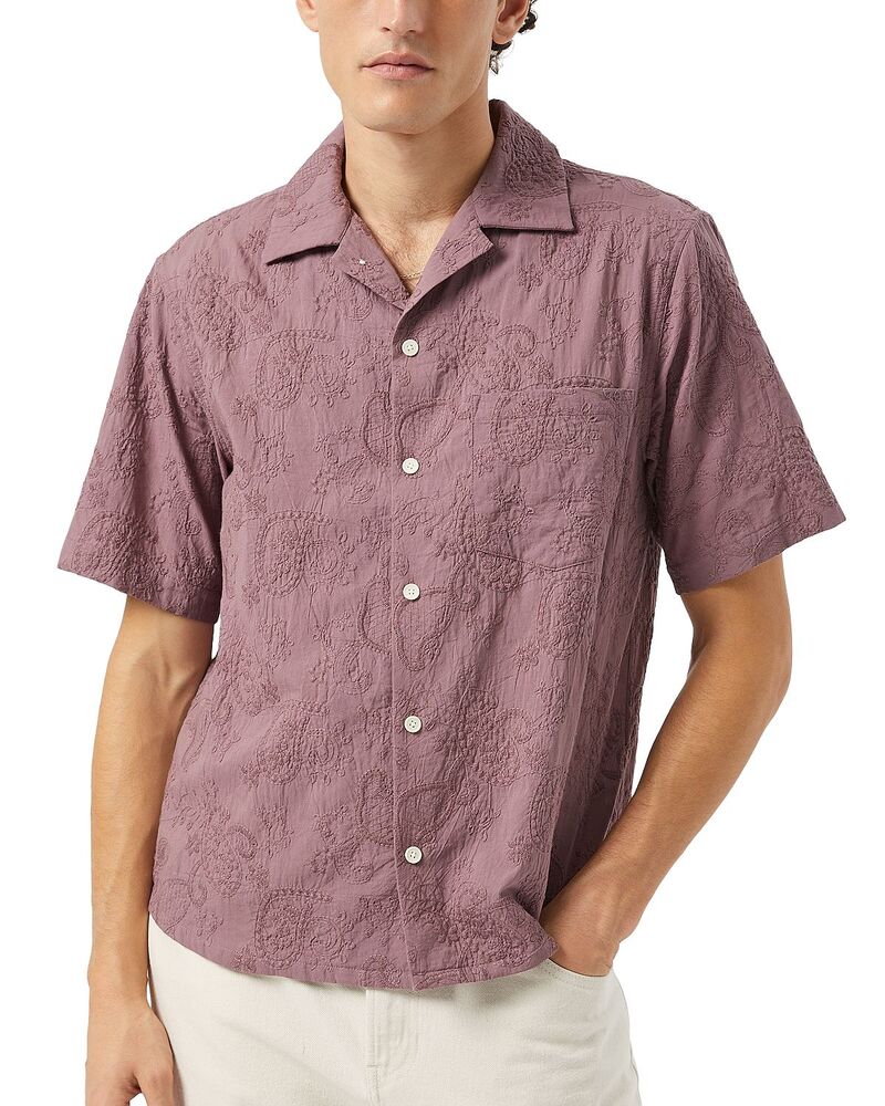 コリドー メンズ トップス シャツ リラックスフィット Corridorelaxed Fit Paisley Embroidery Short Sleeve Shirt Purple パープル｜ReVida 店