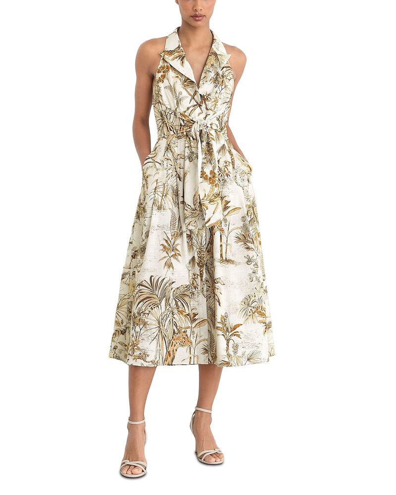 レイス レディース トップス 衣装 プチ 刷り上げる MIDI REISS Petite Tate Printed Midi Dress Neutral