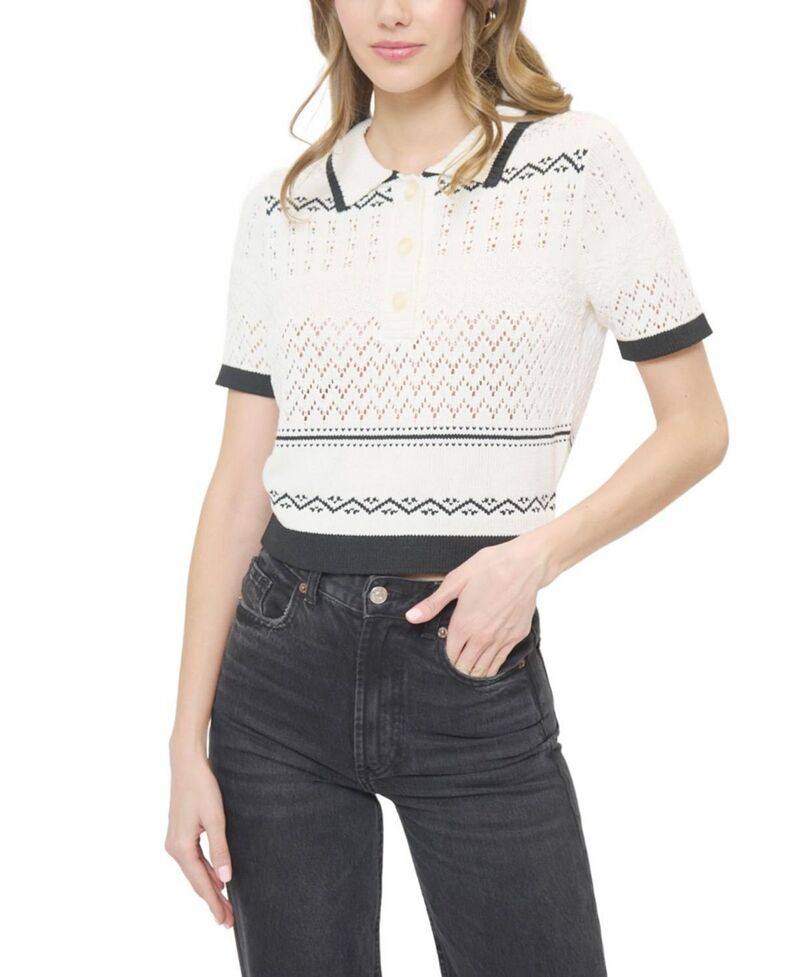 セントラルパークウェスト レディース トップス スポーツシャツ Central Park West Women\u0027s North Nautical Polo Ivory-Stripe 象牙色