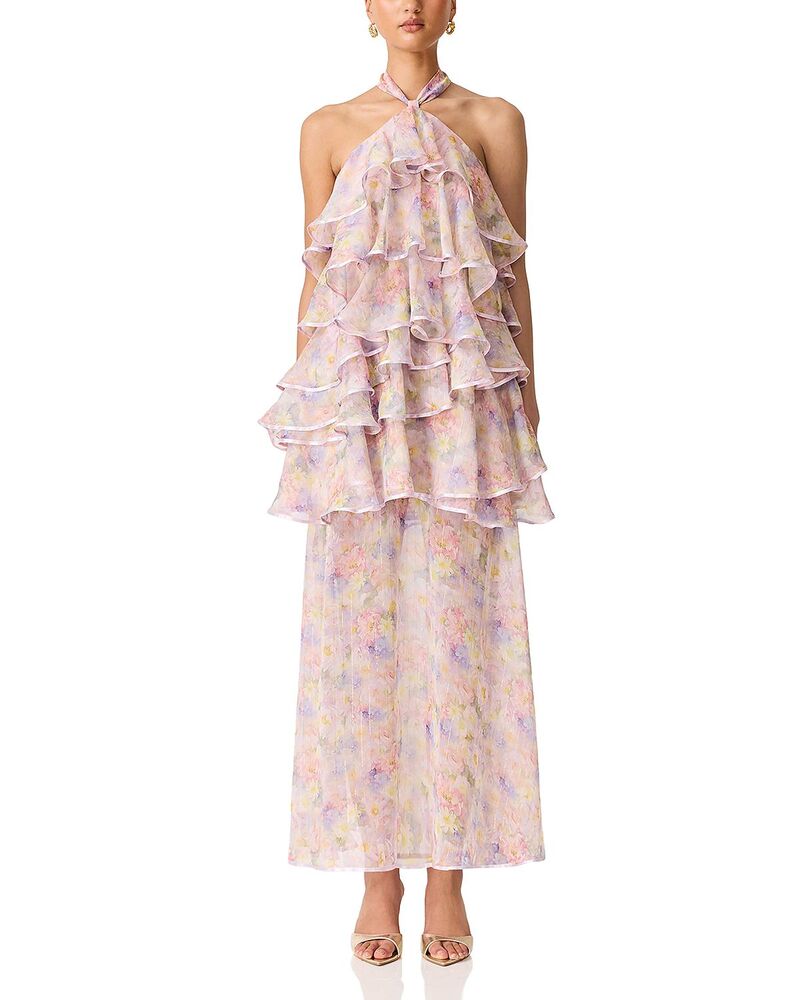 エリアット レディース トップス ワンピース マキシ ホルター Elliatt Alindra Halter Neck Maxi Dress Floralmult｜ReVida 店