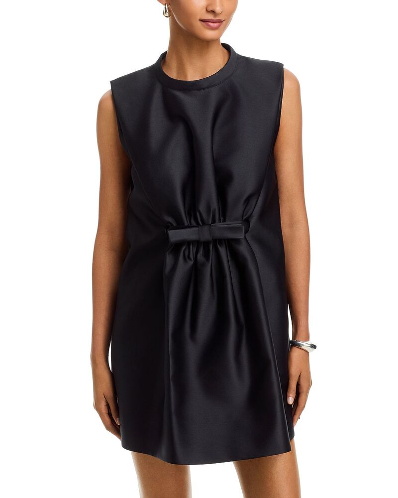 ラバンヌ レディース トップス 衣装 ミニ 繻子 Rabanne Satin Bow Mini Dress Black 黒いこと