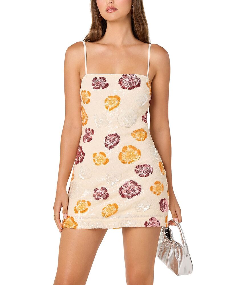 アストール レディース トップス 衣装 ミニ スパンコール ASTR the Labelia Sequinned Mini Dress Ivory Multi 象牙色
