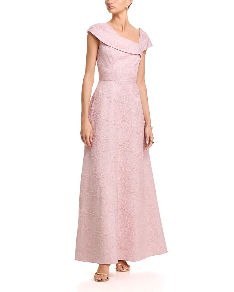 アクア レディース トップス ワンピース アシンメトリー フラワー柄 フラワー AQUA Long Asymmetrical Neck Floral Ball Gown - Exclusive Blush ブラッシュ｜ReVida 店