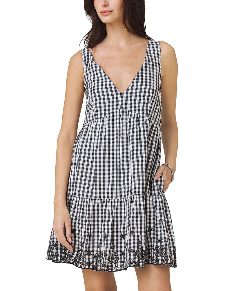 スプレンディット レディース トップス ワンピース ティアード ミニ Splendid Tiered Mini Dress Navy/white ホワイト｜ReVida 店