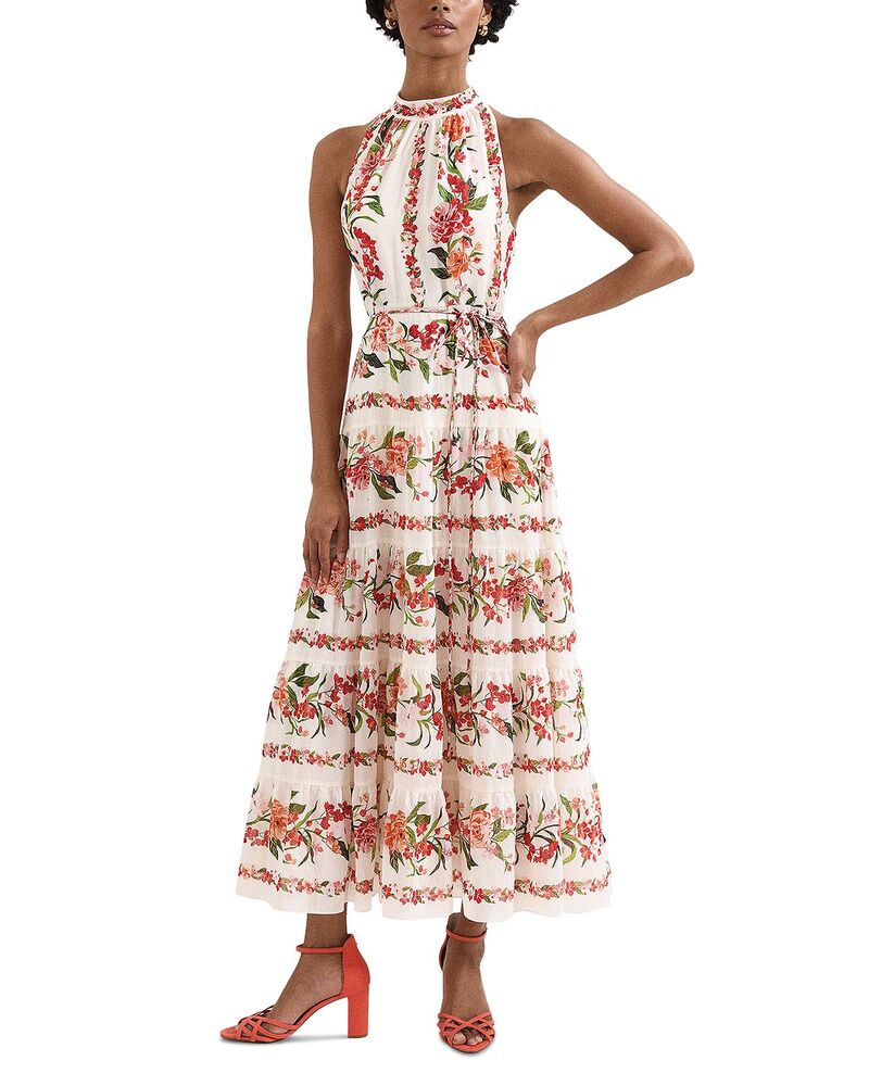 位相角・八つ レディース トップス 衣装 御花柄 御花 Phaseight Nita Floral Dress Cream 皮膚軟化剤