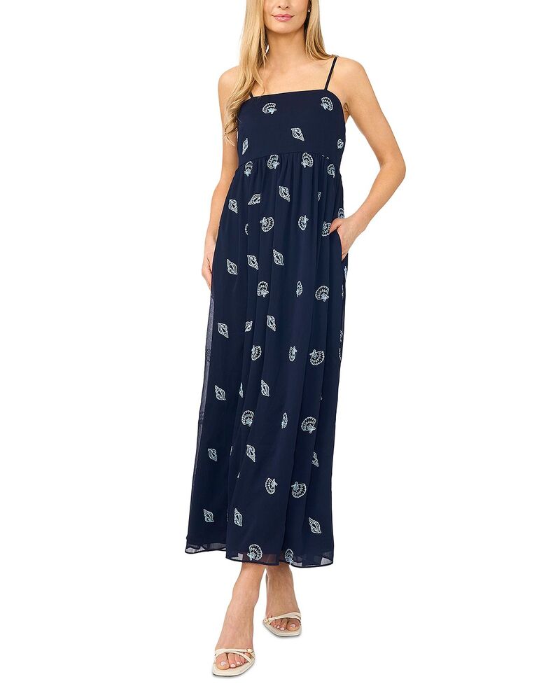 セセ レディース トップス ワンピース 刺繍 マキシ CeCembroidered Seashell Maxi Dress Classic Navy ネイビー|ReVida 店