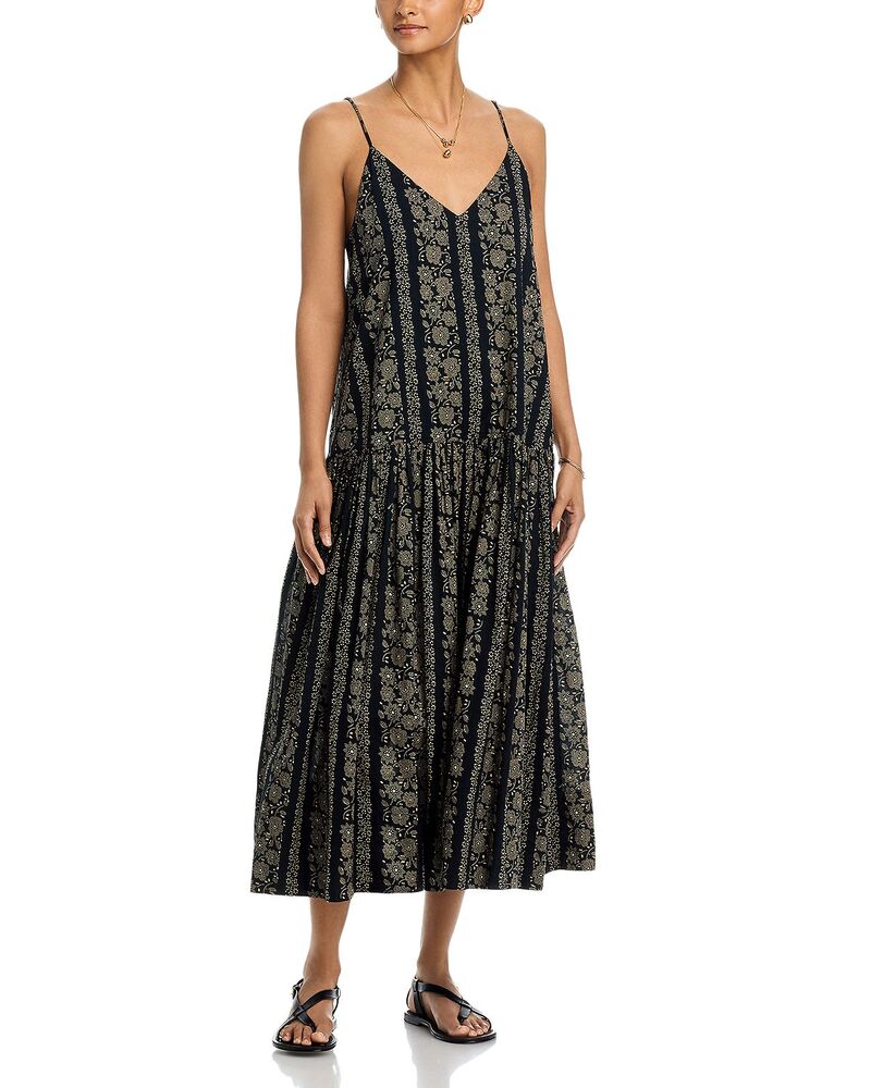 ザ・グレート レディース トップス 衣装 THE GREAT. The Drop Waist Dress Black \u0026 Cream Floral 皮膚軟化剤