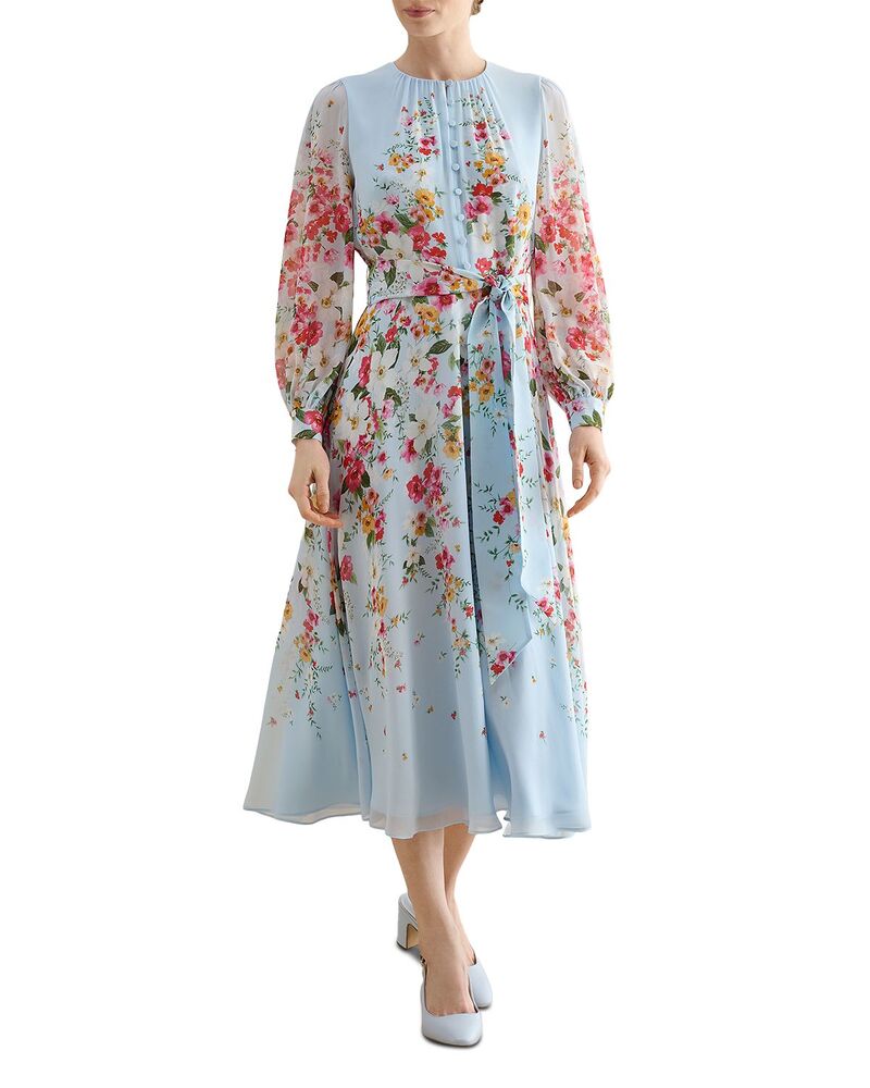 ホッブス英国の首都 レディース トップス 衣裳 地絹 HOBBS LONDON Liberty Silk Dress Pale Blue 青碧