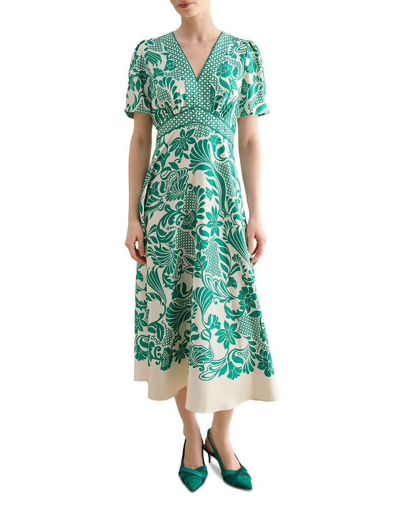 ホッブスロンドン レディース トップス ワンピース HOBBS LONDON Trelissick Dress Green Cream クリーム｜ReVida 店