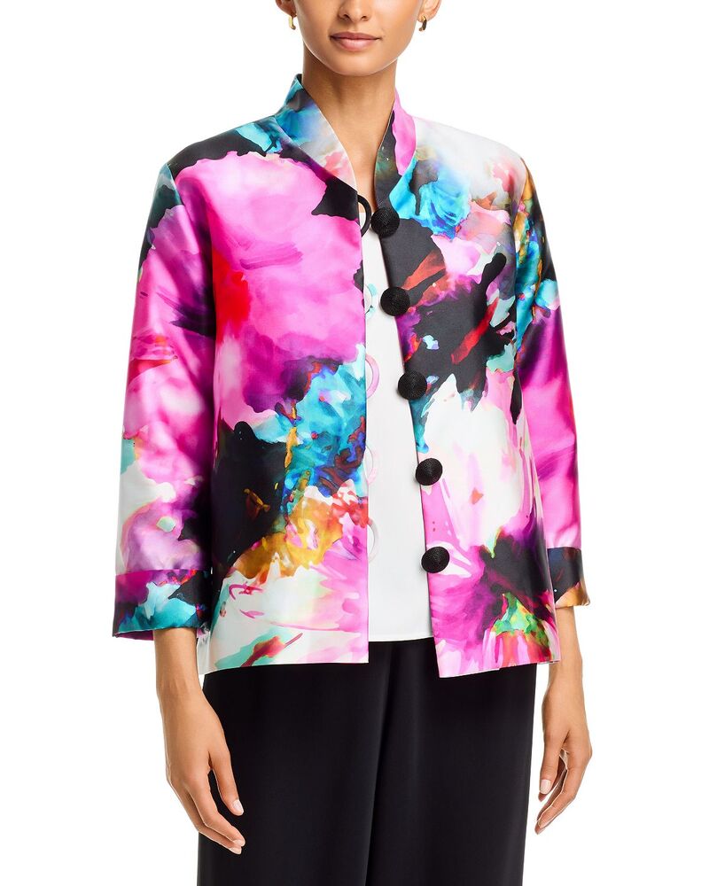 キャロライン ローズ レディース アウター ジャケット・ブルゾン フラワー柄 フラワー Caroline Rose Floral Fanfare Jacket Multi/White ホワイト｜ReVida 店