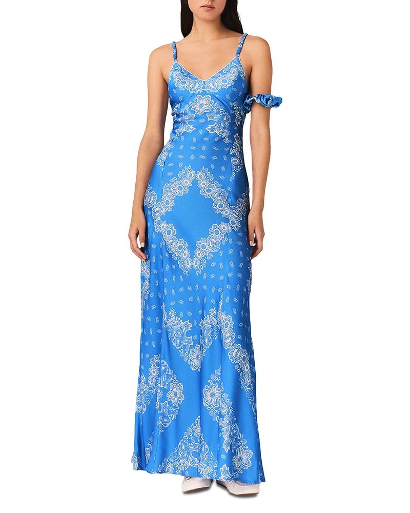 マージュ レディース トップス ワンピース マキシ Maje Patterned Maxi Dressky Blue Bandana Print ブルー｜ReVida 店 77,440円