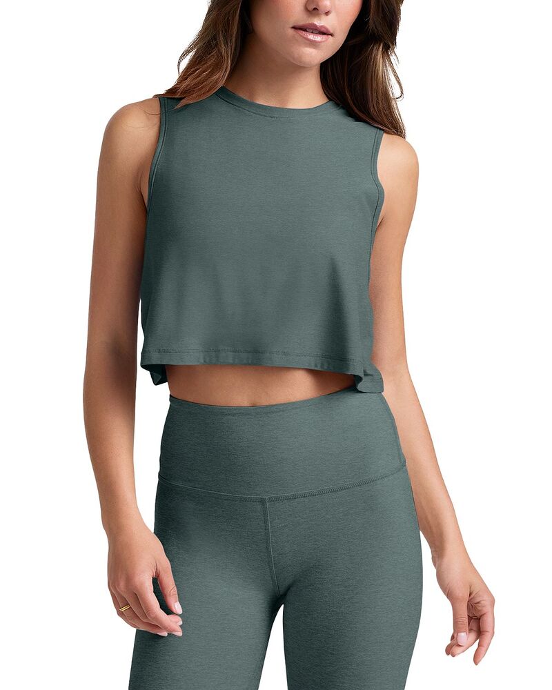 ビヨンドヨガ レディース トップス 貯蔵タンクいの一番 ミニ クロップド Beyond Yoga Featherwight Minimal Cropped Tank Storm Heather ギョリュウモドキ