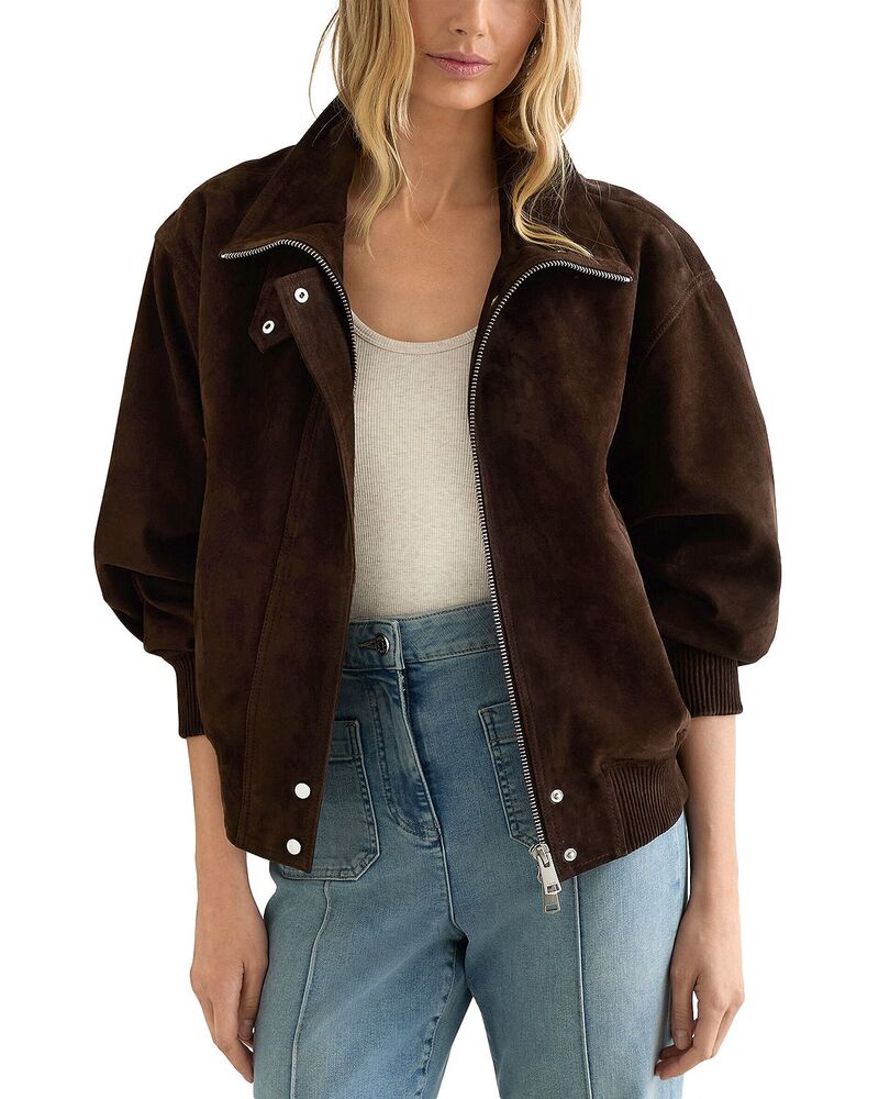 レイス レディース アウター 上衣・上衣 スエードクロス REISS Cara Suede Jacket Chocolate 黒茶
