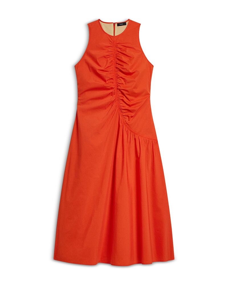 行動論理 レディース トップス 衣装 ギャザー ノースリーブ Theory Ruched Sleeveless Dress Poppy