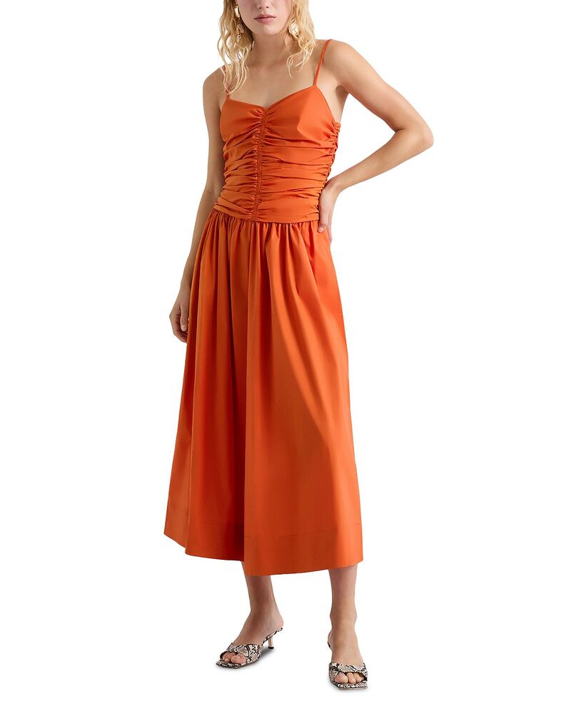 マレーラ レディース トップス 衣装 綿織物 Marella Bagagli Cotton Poplin Dress Orange オレンジ色