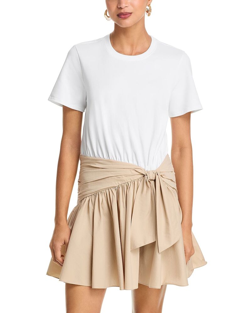 サンク セプト レディース トップス ワンピース ミニ Cinq Sept Leslie Mini Dress White/khaki ホワイト｜ReVida 店