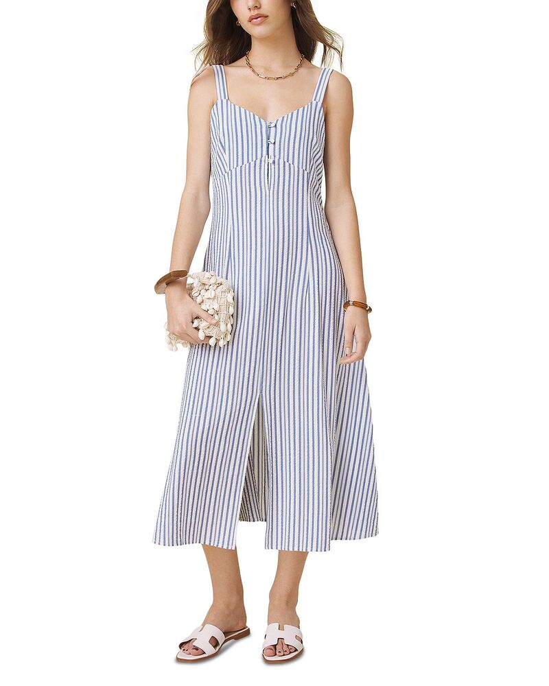 スプレンディット レディース トップス 衣装 midi Splendid Madelyn Striped Midi Dress White/Azure 白いこと