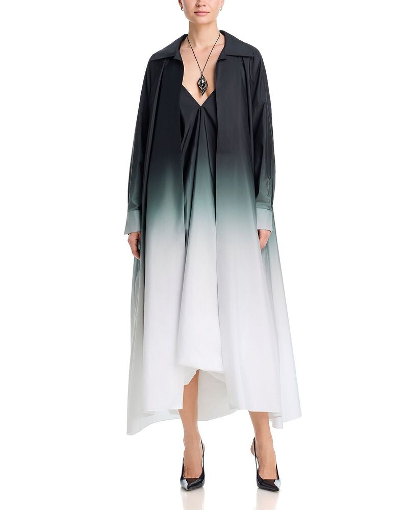ノーマカマリ レディース トップス プルオーバー Norma Kamali Super Oversized Neck Shirt Dress Black/White Ombre 白いこと