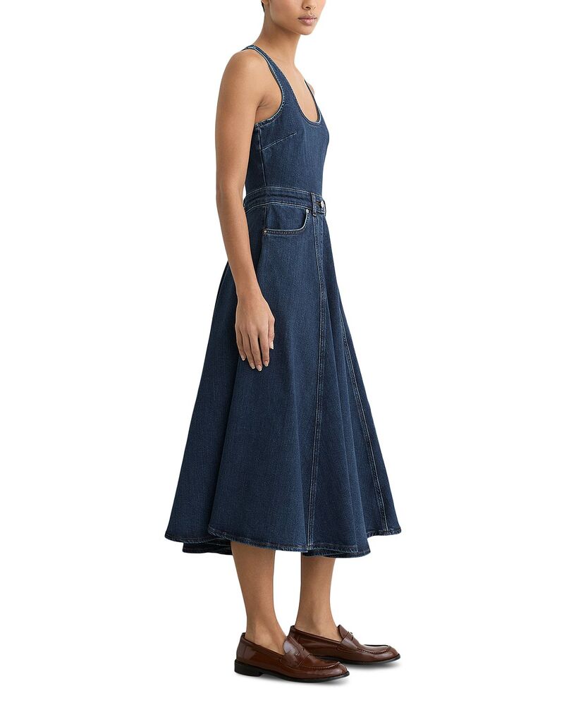 レイス レディース トップス 衣裳 プチ ジーンズ REISS Petites Fit-and-Flare Denim Dress indigo Indigo Blue インディゴ