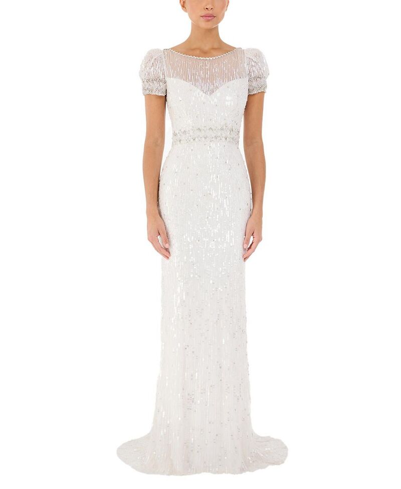 ジェニー・パッカム レディース トップス ワンピースパンコール Jenny Packham Sungem Sequin-Embellishedress Ivory アイボリー|ReVida 店