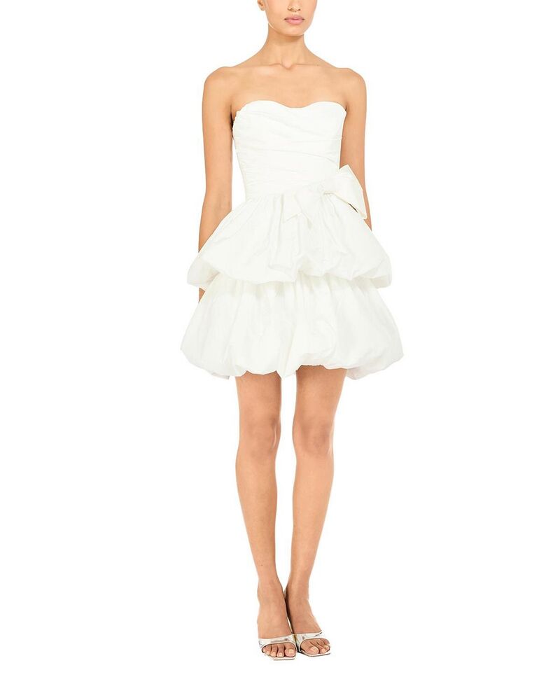 ジェニー・パッカム レディース トップス 衣裳 ティアード ミニ Jenny Packham Elaine Bow Tiered mini Dress Ivory 象牙色