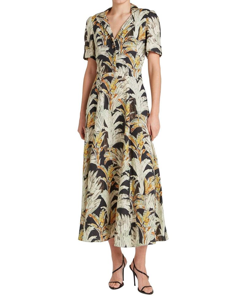 テンパリーロンドン レディース トップス 衣裳 リネン Temperley London Women\u0027s Baxter Linen Sleevedress Black \u0026 Khaki 黒いこと