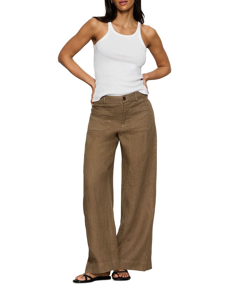サンクチュアリー レディース ボトムス カジュアルパンツ ワイドレッグ リネン Sanctuary The Linen Marine Wide Leg Pants Timber｜ReVida 店