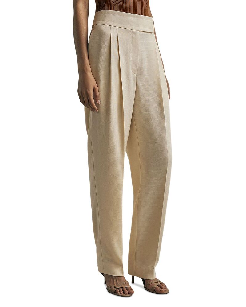 レイス レディース ボトムス カジュアルパンツ プリーツ REISS Camilla Pleated Trousers Cream クリーム|ReVida 店