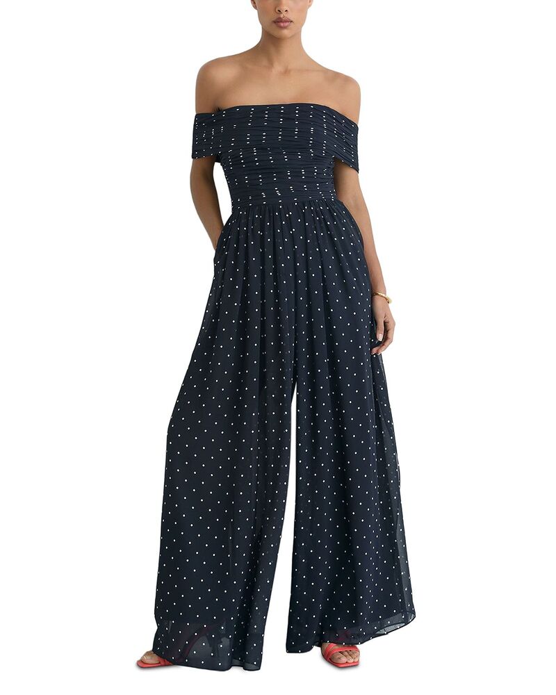 レイス レディース トップス 飛び降りる背広 REISS Margo Jumpsuit Navy/Ivory 象牙色