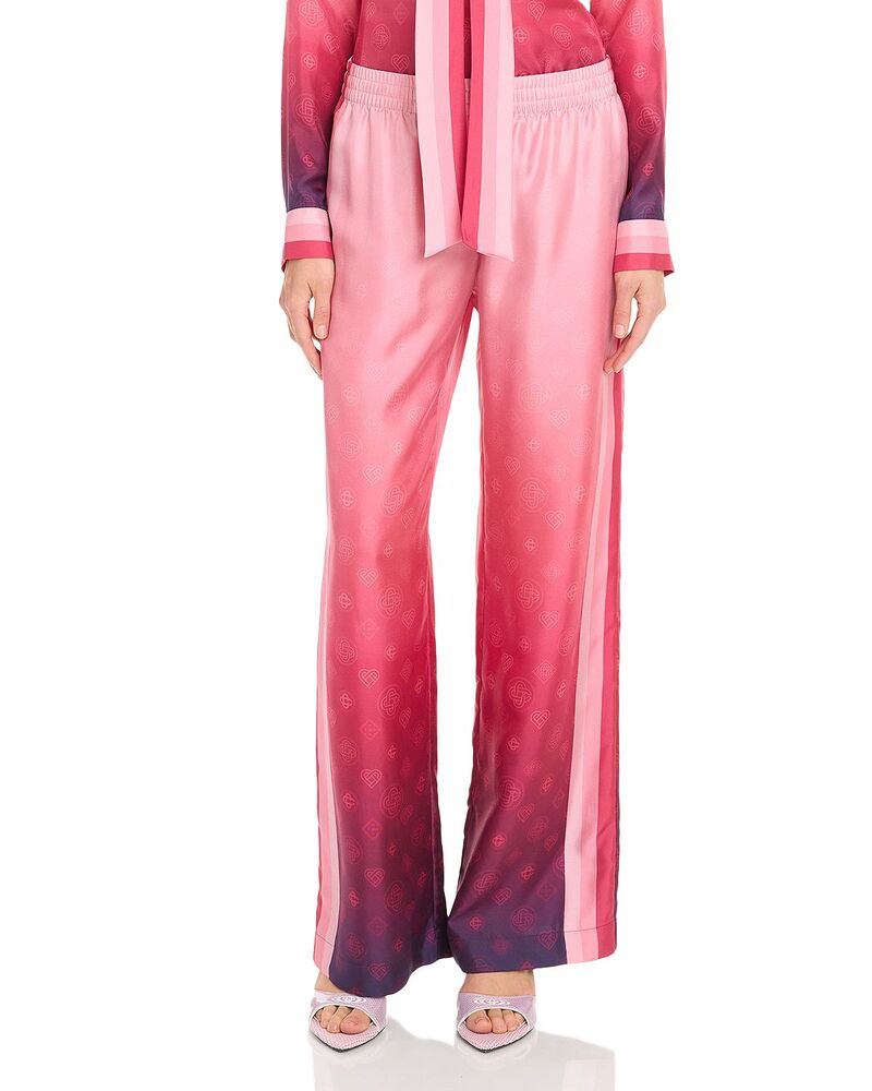 カサブランカ レディース ボトムス 心地よいズボン下 地絹 Casablanca Silk Pull On Pants Icon Logo