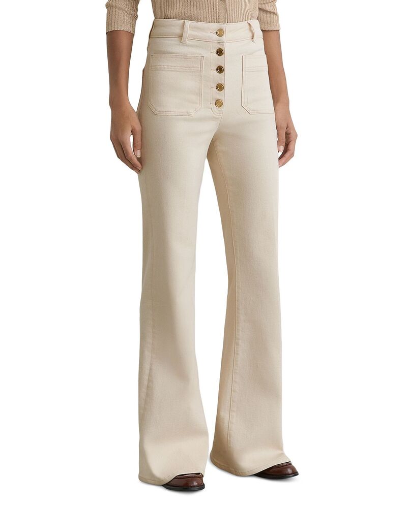 レイス レディース ボトムス デニムパンツ フレア ジーンズ REISS Cali Mid Rise Flare Leg Jeans in Ecru エクリュ｜ReVida 店 31,720円