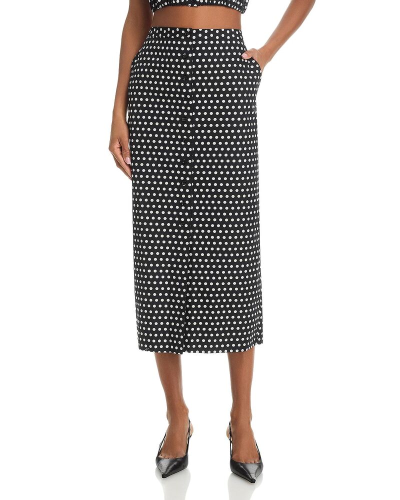 フレーム レディース ボトムスカート ドット柄 ドット ミディ FRAME The Polka Dot Midi Skirt Black Multi ブラック｜ReVida 店