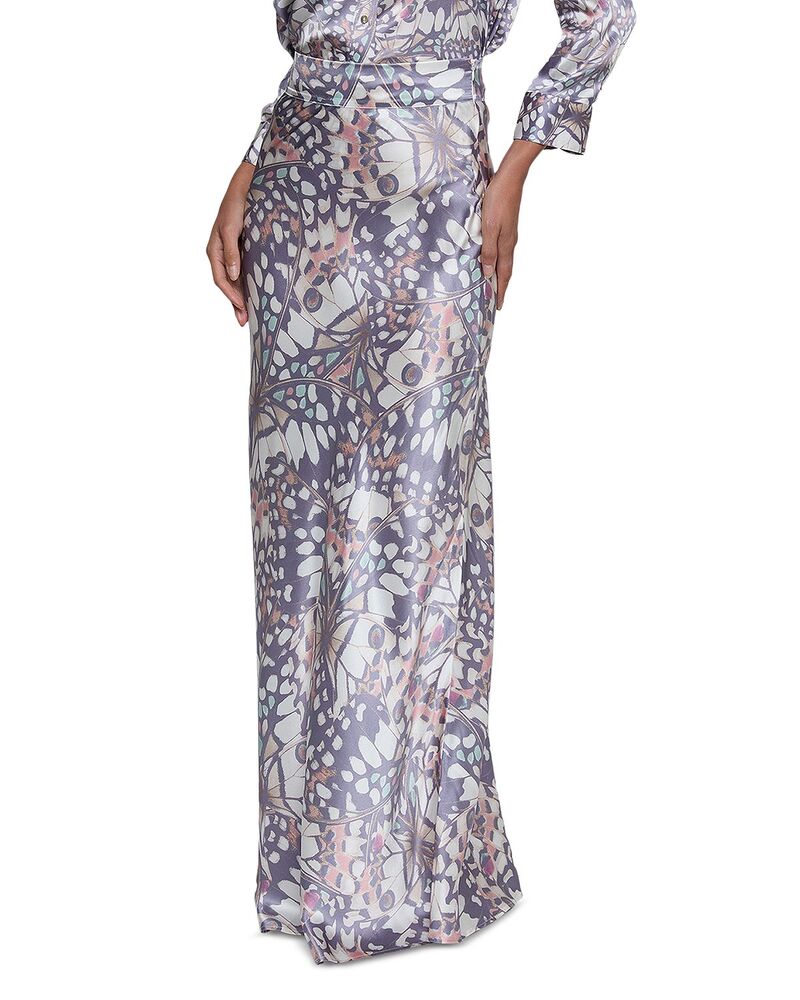 ラジャンス レディース 下つ方スコート 地絹 L\u0027AGENCE Ryker Biasilk Skirt Multi Butterfly Wing マルチ色つや
