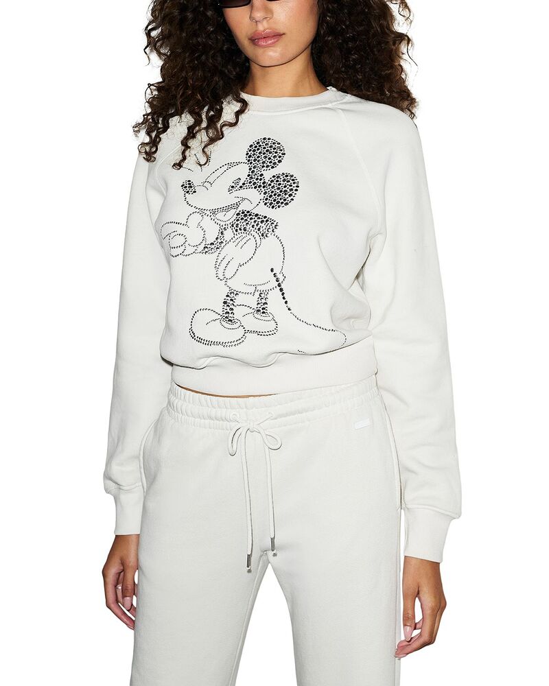 リダン レディース アウター パーカー・スウェット 労働者の一団のど首 プルオーバー RE/DONE Mickey Stud Classicrewneck Sweatshirt Vintage White 白いこと