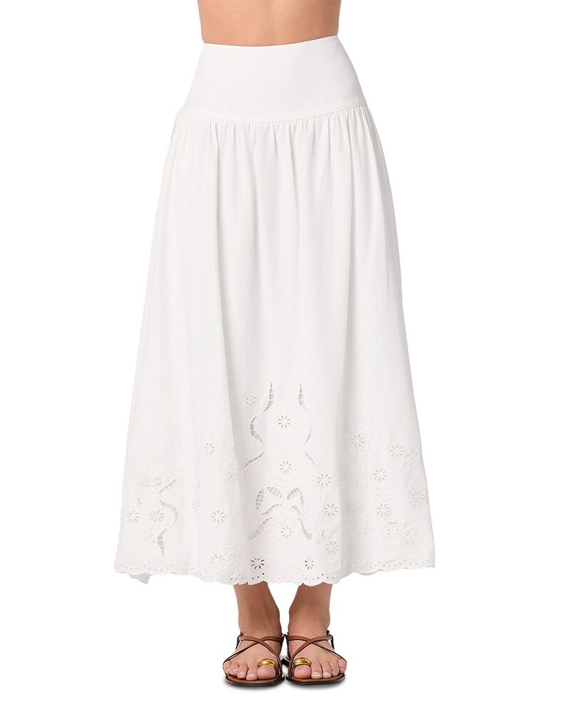 アストール レディース ボトムスカート 刺繍 マキシ ASTR the Label Stevieyelet Embroidered Maxi Skirt White ホワイト|ReVida 店