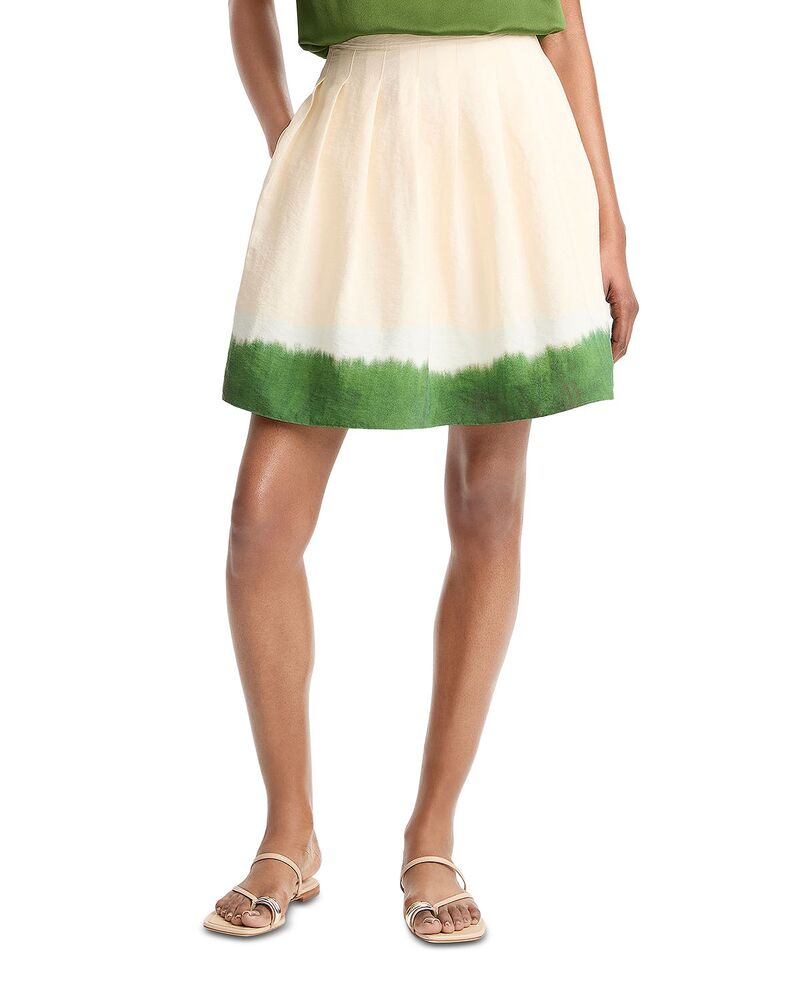ヴィンス レディース 下つ方スコート 筋目 Vince Dip Dye Pleated Skirt Porcelain/Herba